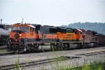 Tied down transfer waits in the yard